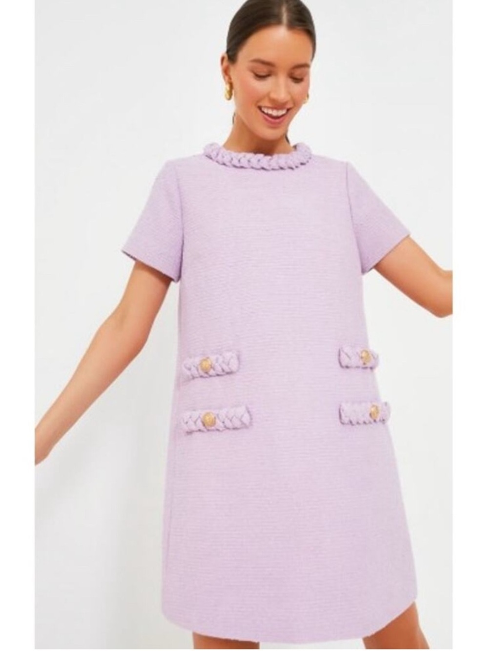 NWT Tuckernuck Crocus Petal Tweed Jackie Dress Lilac Purple size XXL Classic